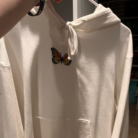 White butterfly hoodie